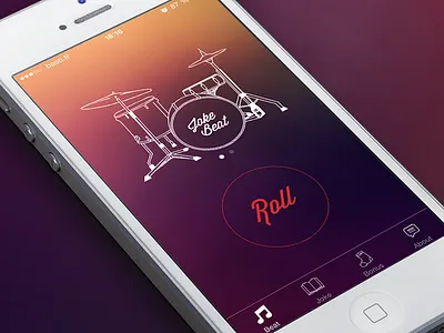 Joke Beat app flat icon ios7 iphone ipod line minimal modern simple ui ux