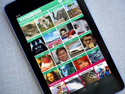 100Pics Quiz Game for Android android application apps design flat game green interface ui ux