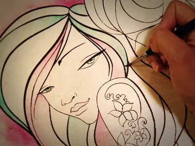 Watercolor Painting on Wood art drawing illustration painting screen printing watercolor wip