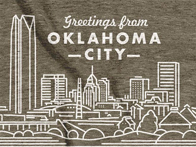 Okc Skyline illustration minimal ok okc oklahoma simple thick lines