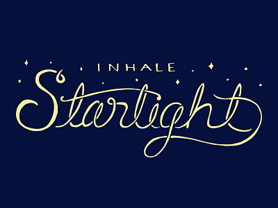 I N H A L E Starlight hand lettering navy starlight stars wip