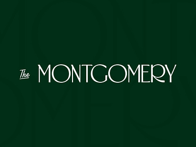 The Montgomery art deco brand branding gatsby green identity logo type typography vintage