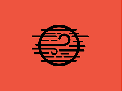 A Strong Wind(ow) glyph icon line simple wind window