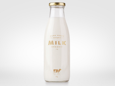 Milk Label bottle cow design farm glass label milk product