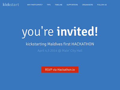 Landing page for Maldives first Hackathon hackathon landing singlepage