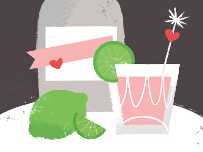 Gin + Love cocktail gin heart lime love retro swizzle tonic valentine