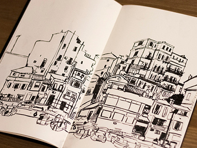 Auffes brush pen moleskine pentel sketch