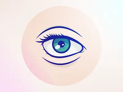 Bright Eye bright circle clean eye flat green human musketon shadow vector