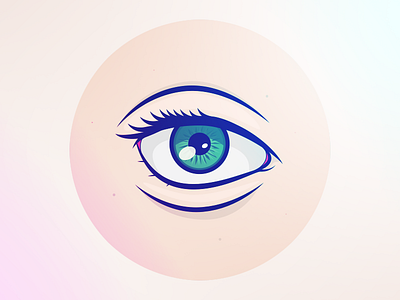 Bright Eye bright circle clean eye flat green human musketon shadow vector