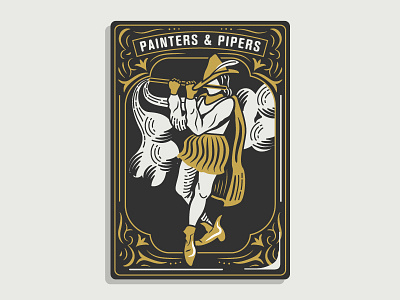 Painters And Pipers Hoodzpah Illustration branding card filagree hoodzpah illustration piper swashes vintage