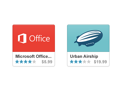 App Tiles app store apps icons interace price rating ui ux
