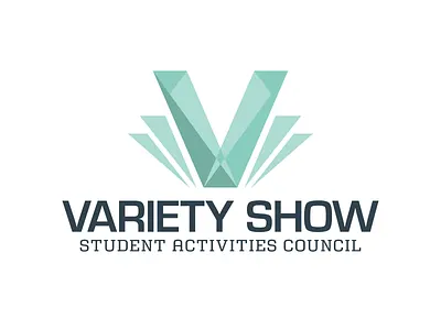 Variety Show Logo branding event identity logo searchlight spotlight university v variety show