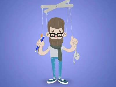 Dribbble character design flat hipster illustration