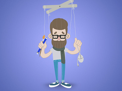 Dribbble character design flat hipster illustration