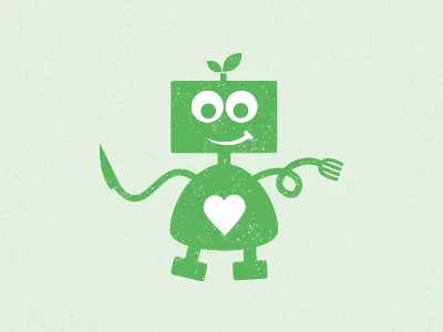 Ron green illustration logo robot vector wip