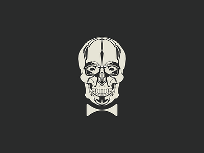 Mr Brainless bone illustration minimal skull vector white