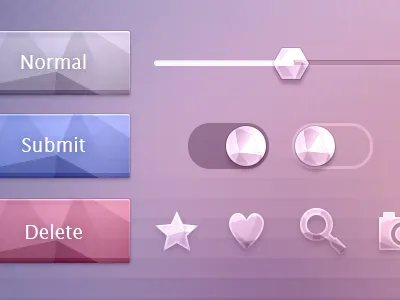 FlatUI parts - Crystal style button crystal design flat gui ui