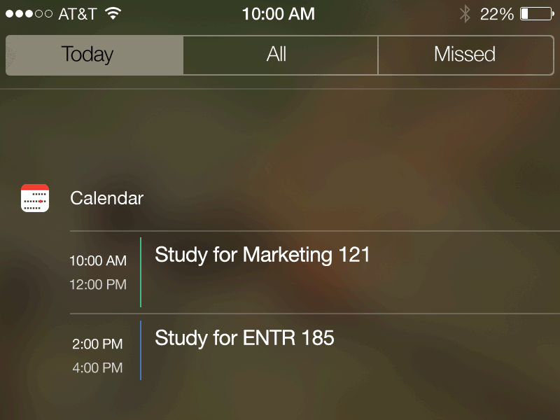 Expanded Calendar - Notification Center calendar concept event ios ios 7 ipad iphone ipod notification notification center notifications