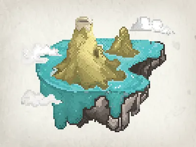 8 bits floating Island 8bit adventure design flat game illustration pixel pixel arts rpg