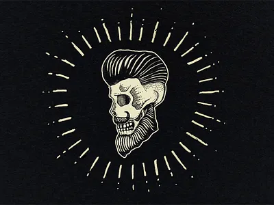 Dapper Skull hand drawn illustration micron pen and ink skull