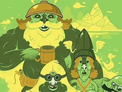 Viking Marauders! army character creature illustration marauders poster screen print viking warriors