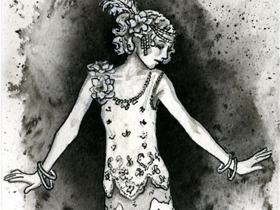 Flapper Girl, Day 3 of Easy and Hard Challenge black and white charleston dana martin flapper
