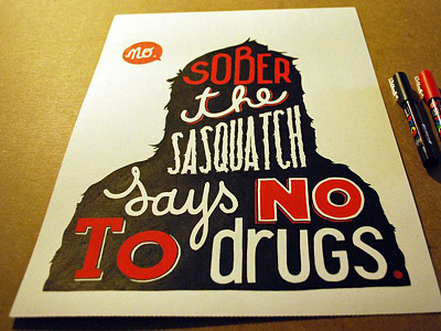 Sober sasquatch typography