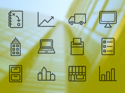 Business Icons 2 business city graph icon illustrator list logistics playbook skyline small business vector