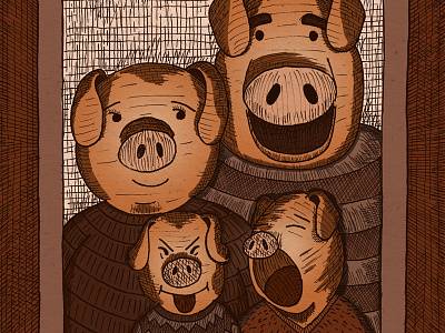 Pig Visual Narrative animal comic design drawing family illustration narrative pig story visual