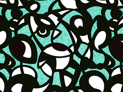 Shades of Mint abstract black mint pattern white