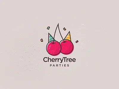 Cherry cherry logo parties party tree
