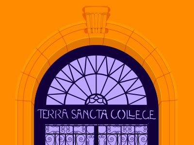 Door No.3 doors illustrator jerusalem orange purple vector