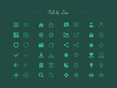 Full&Line icon exercise full icon line