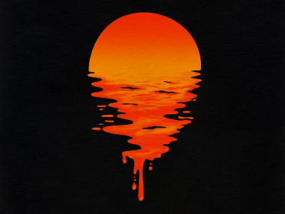 Sunset 6 illustration liquid sunset t shirt