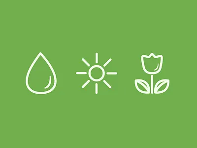 Outdoor Icons drop plant green icon icons outdoor plant simple sun thin water web icons