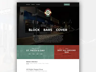 O'Daly's Irish Pub - One Page Website bar fixed nav flat irish mock one page pub scrolling website