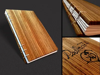 Wood Cover Sketchbook 27:4 bible book coptic stitch hand bound psalm sketchbook wood