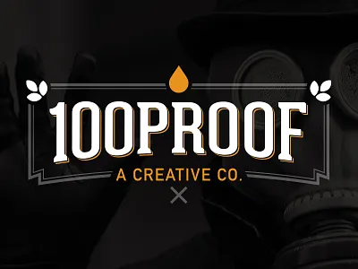 100 Proof Dribbble - Final Revision brand logo typography vintage