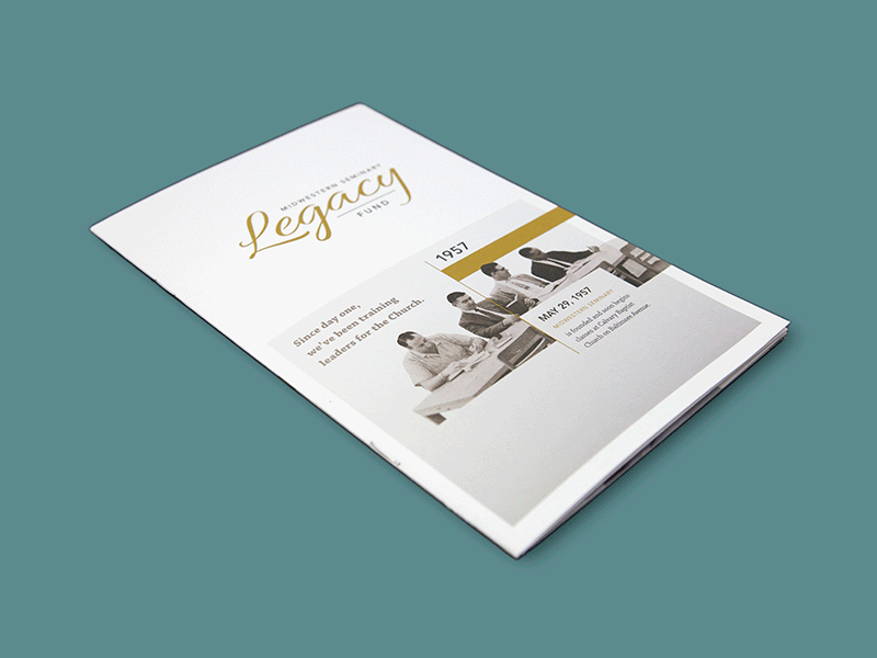 Legacy Fund Brochure booklet brochure fundraiser layout midwestern print seminary timeline