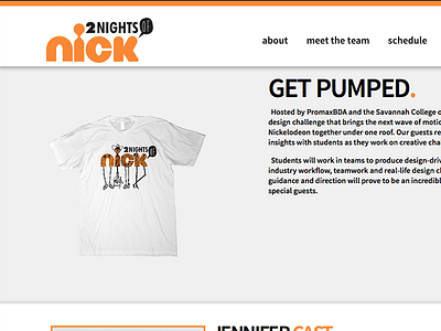 2 Nights of Nick.com Promotional Website development devon experience hosford interactive nickelodeon scad ux webdesign