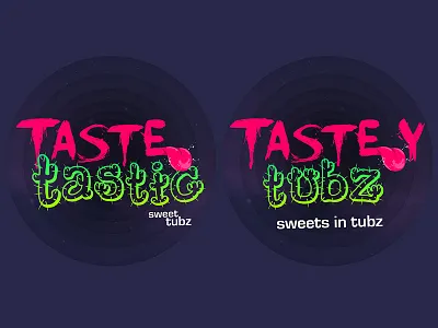 Tastetastic Tasteytubz Dribbble branding jiucy logo sour sweets tangy tastetastis tastey tasteytubz tongue