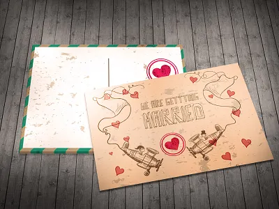 Wedding Invitation Postcard dress groom invitation printing template vector template wedding