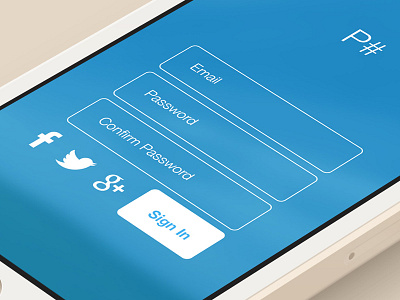 Login / Sign In app application blue experience ios login register sign in ui ux