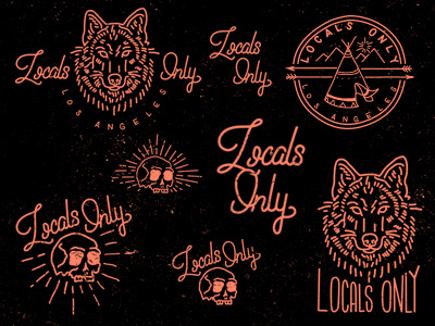 Locals Only Flash hand drawn hand lettering identity illustration logo stamps typography wip