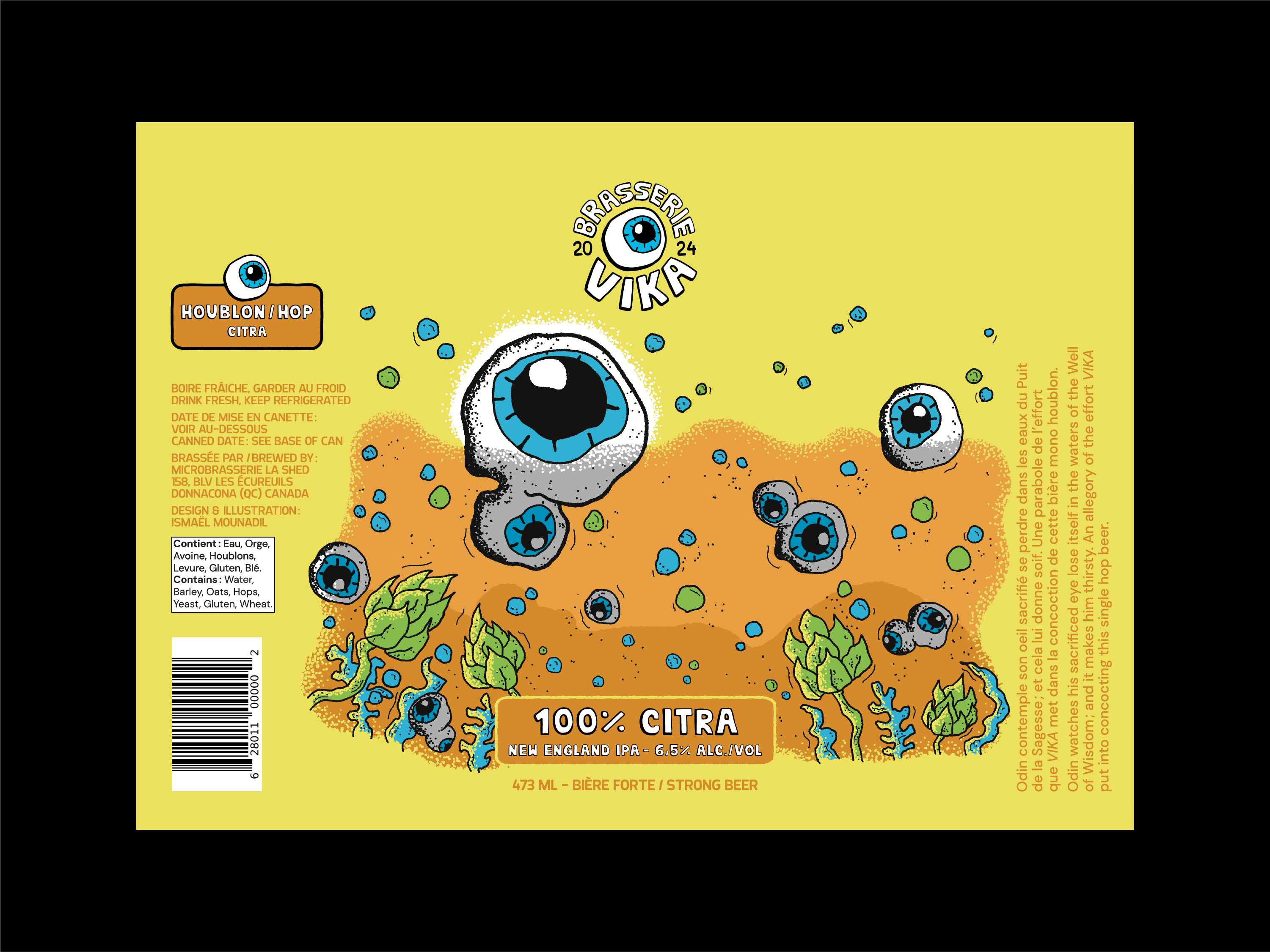 Beer can - Packaging - 100% Citra beer beer can beer can design branding brasserie vika brewery can design eye graphic design illustration ipa logo new england ipa packaging packaging design vika brewery