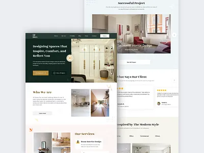 Interior Design Landing page dashboard figma homedecor interiordesign landing page moderninteriors responsive design screenshot ui uiux website design