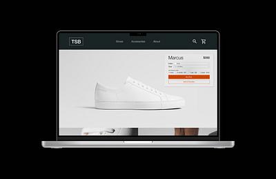 The Shoe Box (TSB) - Product Detail Page product design ui ux visual design