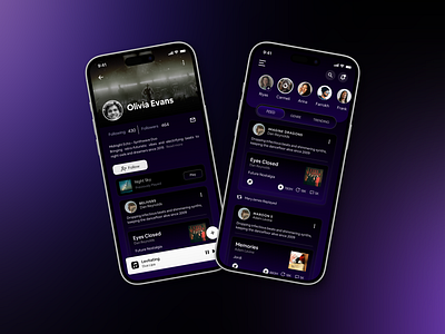 TuneSync - Listen Together, Connect Together darkmodeui livelistening minimaldesign mobileappdesign musicsharing realtimemusic socialmusic uiux uxdesign