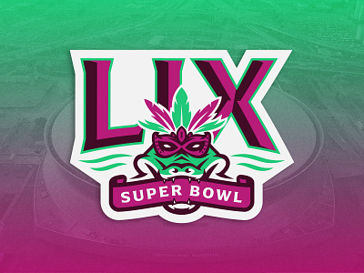 SB LIX | Self-Initiated Concept alligator badge design badge logo bold branding clean football illustration logo logo designer mardi gras mask mascot new orleans sports sports branding sports logo super bowl super bowl logo