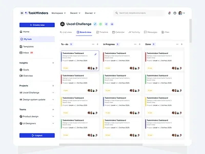 TaskMinders Dashboard colors dashboards typography ui uidesign